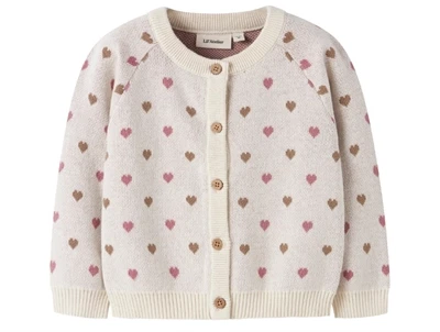 Lil\' Atelier cardigan i turtledove med hjerter