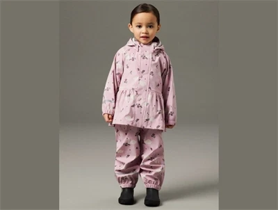 Name It regnsæt i rosa nuance med svaneprint på barn