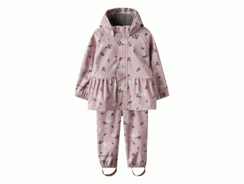 Name It regnsæt i rosa nuance med svaneprint