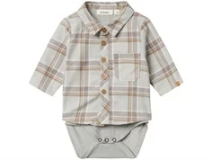 Lil Atelier mirage gray ternet bodyskjorte