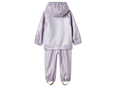 Name It regnsæt i lilla set bagfra med hætte og reflekser