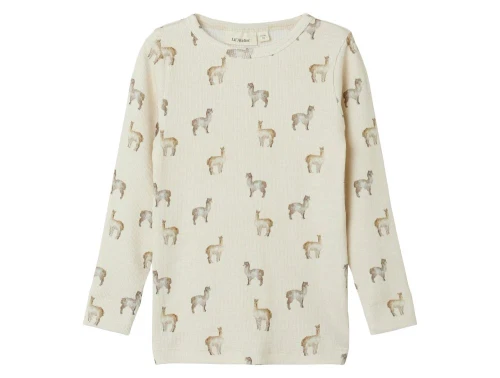 Top fra Lil\' Atelier i birch med alpaka-print