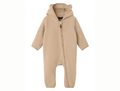 Name It fleece køredragt i beige nuance med hætte og ører