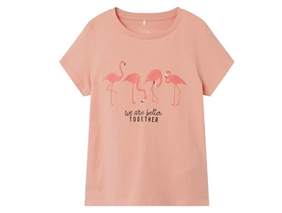 Name It peach bud printet glitter t-shirt