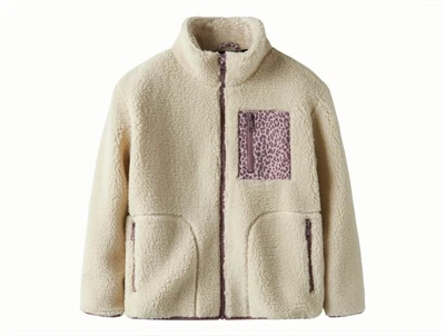 Name It teddyjakke fog med leopardlomme forfra