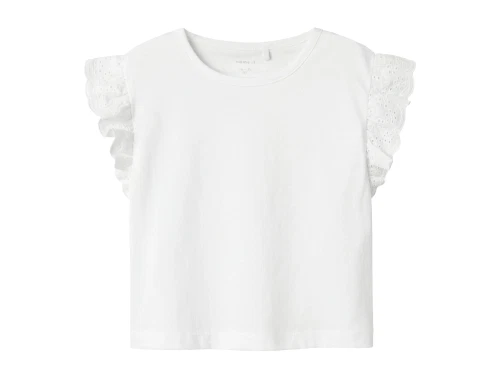 Name It top lucent white med broderede flæser