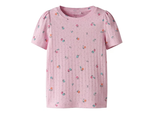 Name It T-shirt i sweet dreams med frugtprint og puffærmer