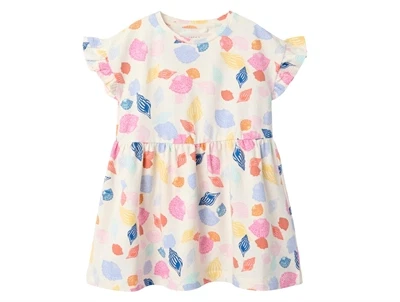 Name It kjole sea salt med flæser og muslingeskal-print