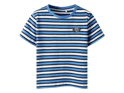Name It T-shirt marina med striber og elefantbroderi