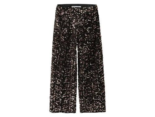 bukser fra Name It i brun nuance med pailletter