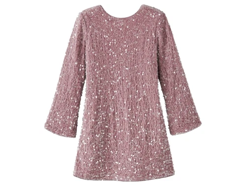 Name It kjole keepsake lilac med pailletter og sort sløjfe