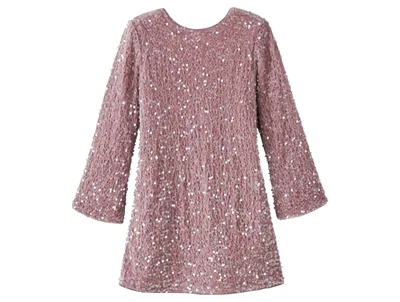 Name It kjole keepsake lilac med pailletter og sort sløjfe