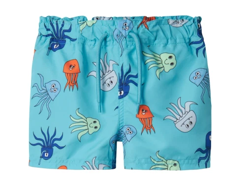Name It badeshorts i blue atoll med blæksprutteprint og snøre
