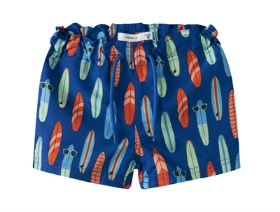 Name It badeshorts surf the web med surfbræt-print og justerbar talje