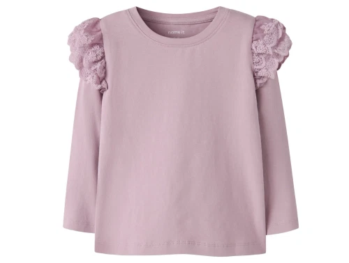 Name It bluse dawn pink med blondeflæser