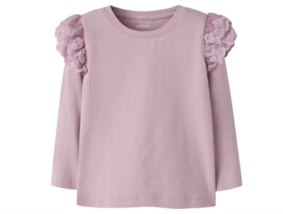 Name It bluse dawn pink med blondeflæser