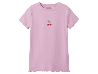Name It pastel lavender kirsebær rib top