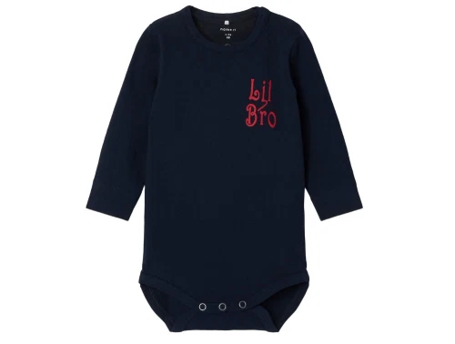 Name It body navy blazer med Lil Bro print