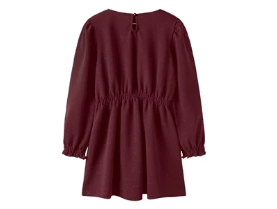 Name It kjole burgundy med glimmer set bagfra