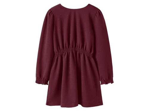 Name It kjole burgundy med glimmer og smocktalje