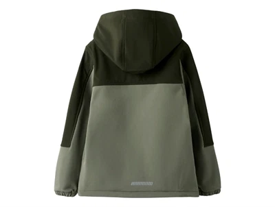 Name It softshell jakke i dusty olive set bagfra