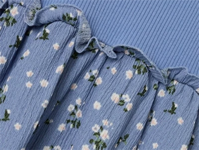 Name It vista blue blomstret kjole