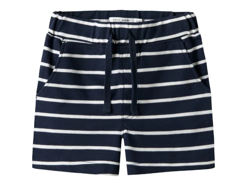 navy shorts fra name it med hvide striber og bindesnor