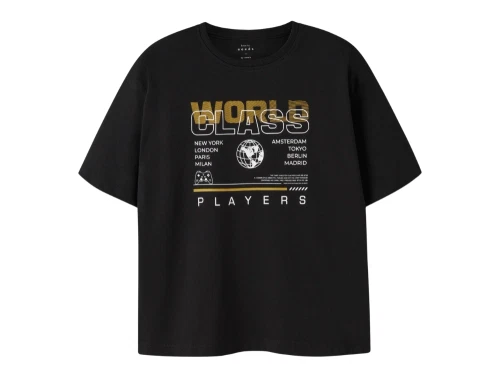 Name It t-shirt i sort nuance med world class print
