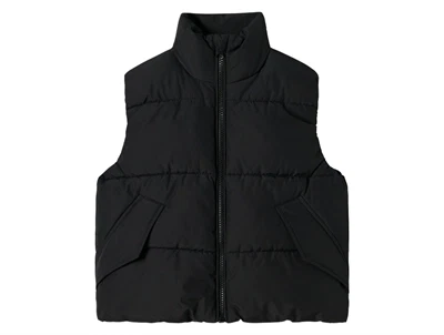 Name It sort vest med refleksdetalje front