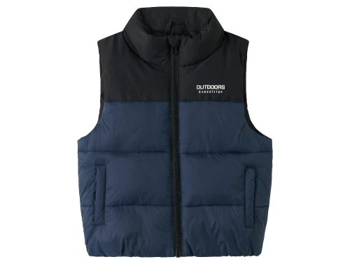 Name It vest blå med refleksdetaljer og polstring set forfra