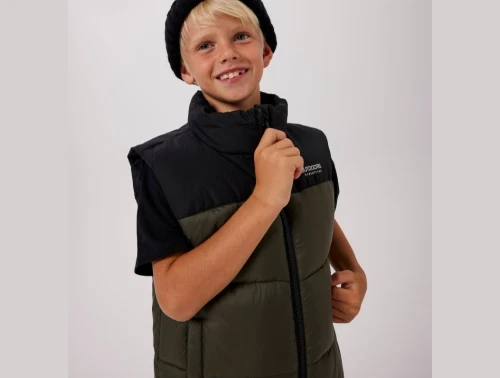 Name It grøn vest med refleksdetalje på barn