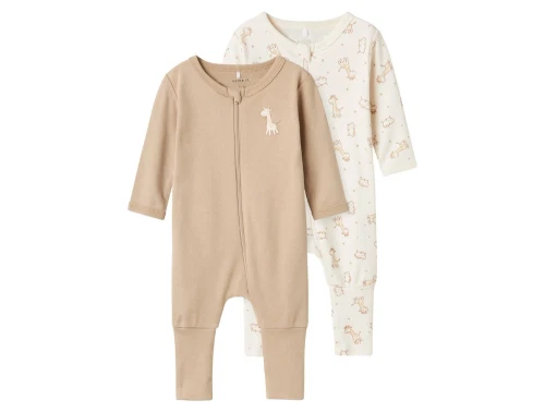 Name It natsæt 2-pak i beige nuancer med girafprint
