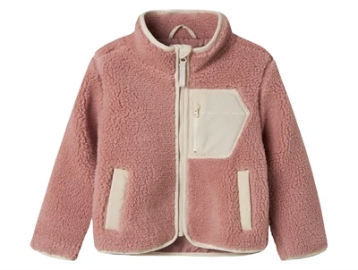 Name It sherpa jakke i woodrose med lynlås