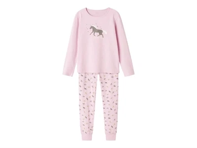 Name It nattøj i rosa med hesteprint sæt