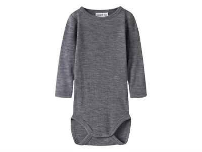 Name It body i folkstone gray med lange ærmer
