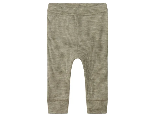 Name It leggings i dried sage merinould med ribmønster set forfra