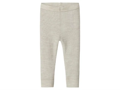 Name It leggings i nacreous cloud merinould med ribmønster set forfra