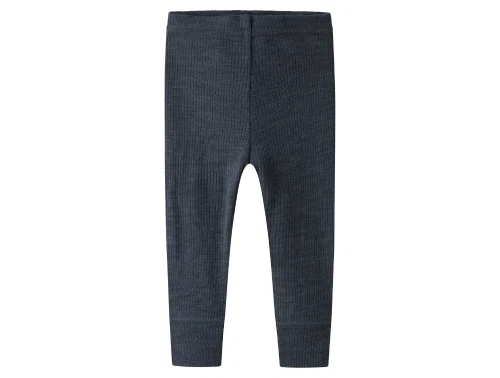 Name It leggings i ombre blue merinould med ribmønster set forfra