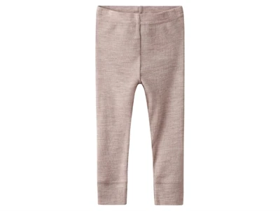 Name It leggings i shadow gray merinould med ribmønster set forfra