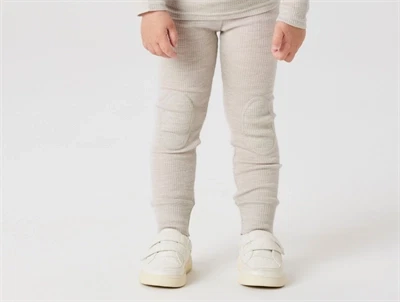 Name It leggings i nacreous cloud lys grå nuance i merinould med ribmønster på barn