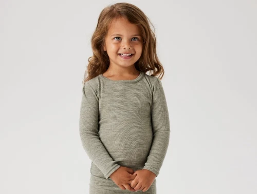 Name It t-shirt i dried sage merinould rib på barn