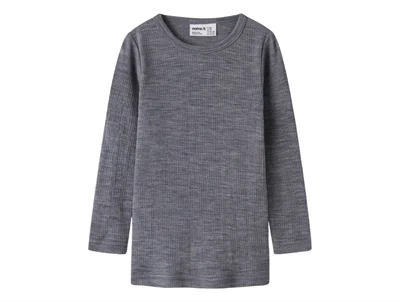 Name It merinould bluse i folkstone gray forfra