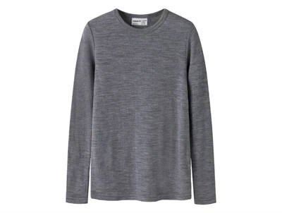 Name It merinould bluse i grå nuance