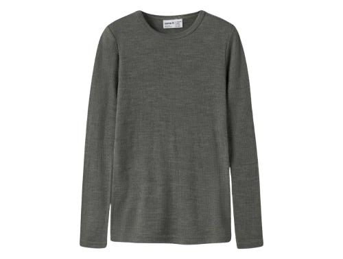 Name It merinould bluse i grøn nuance