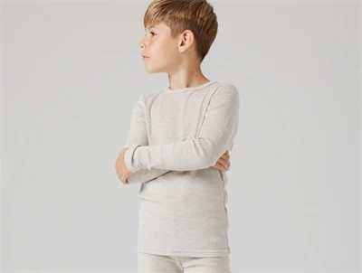 Name It t-shirt nacreous cloud i merinould med rib mønster på barn