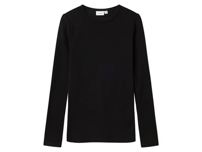 Name It t-shirt sort i merinould set forfra