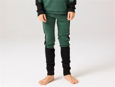 Dreng ilædt Name It merinould leggings i grøn nuance med sorte detaljer