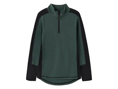 Name It merinould bluse i grøn nuance med sorte detaljer
