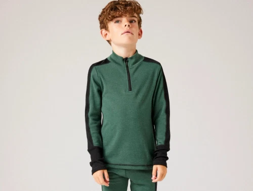 Name It merinould bluse i grøn nuance med sorte detaljer