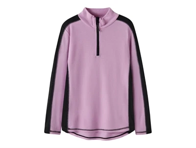 Name It merinould bluse med sorte kontrastpaneler
